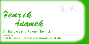 henrik adamek business card